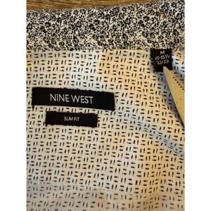 Nine West Mens Slim Fit Long Sleeve Dress Shirt Size‎ M Patterned